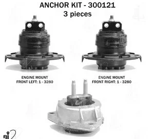 Kit de Soporte de Motor Anchor 300121